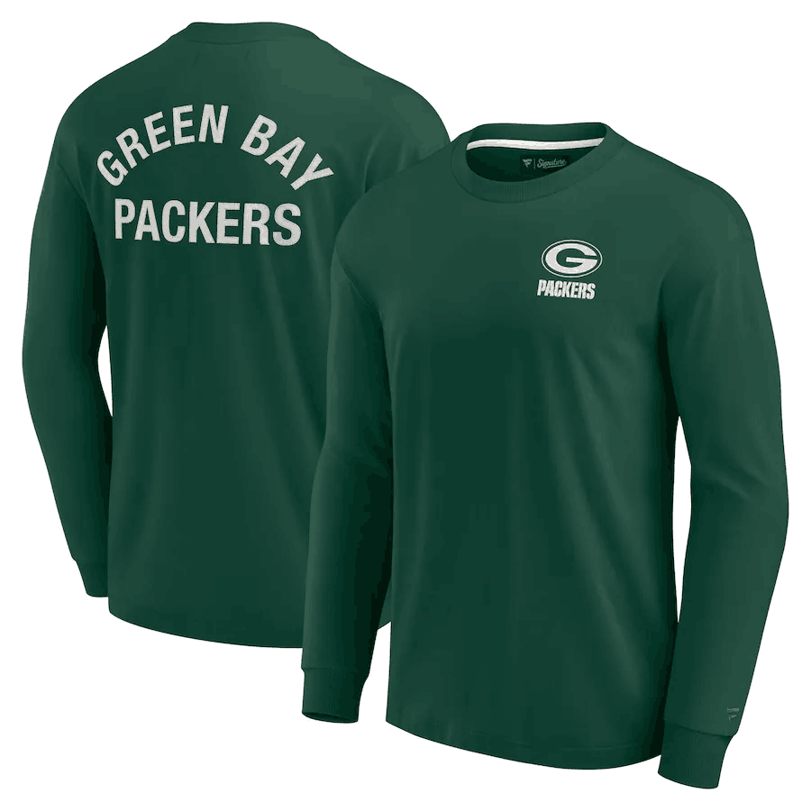Men's Green Bay Packers Green Signature Unisex Super Soft Long Sleeve T-Shirt